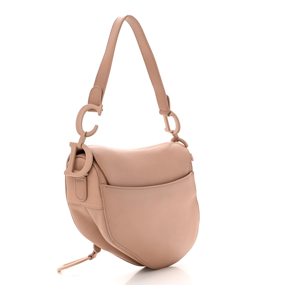 Dior Blush Ultra Matte Calfskin Leather Medium Saddle Bag Matte Beige Hardware Reps - Image 3