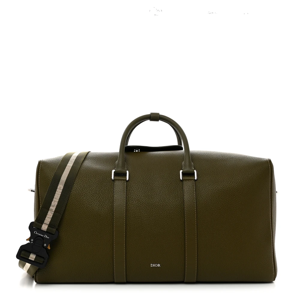 Dior Green Calfskin Leather Extra Large Lingot 50 Bag Silver Hardware Front Replica handbags