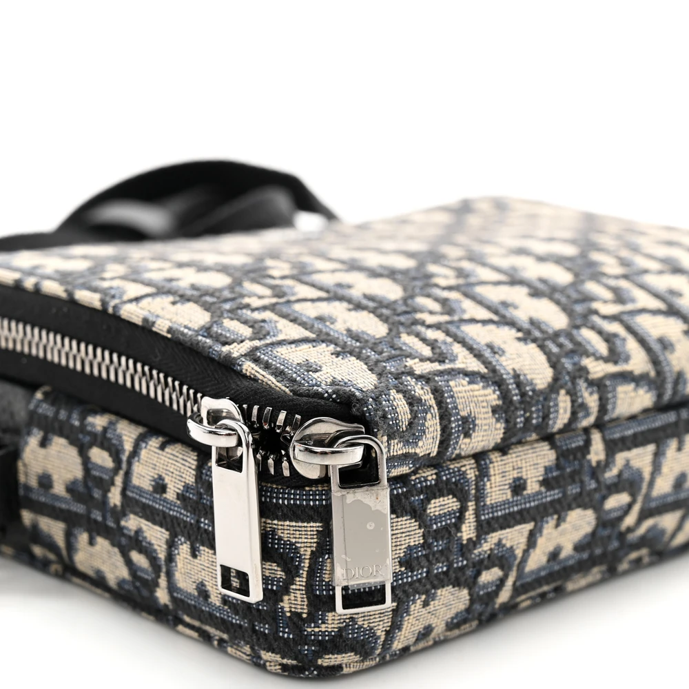 Get Dior Navy Oblique Canvas Mini Pouch – Superfake Perfection - Image 4