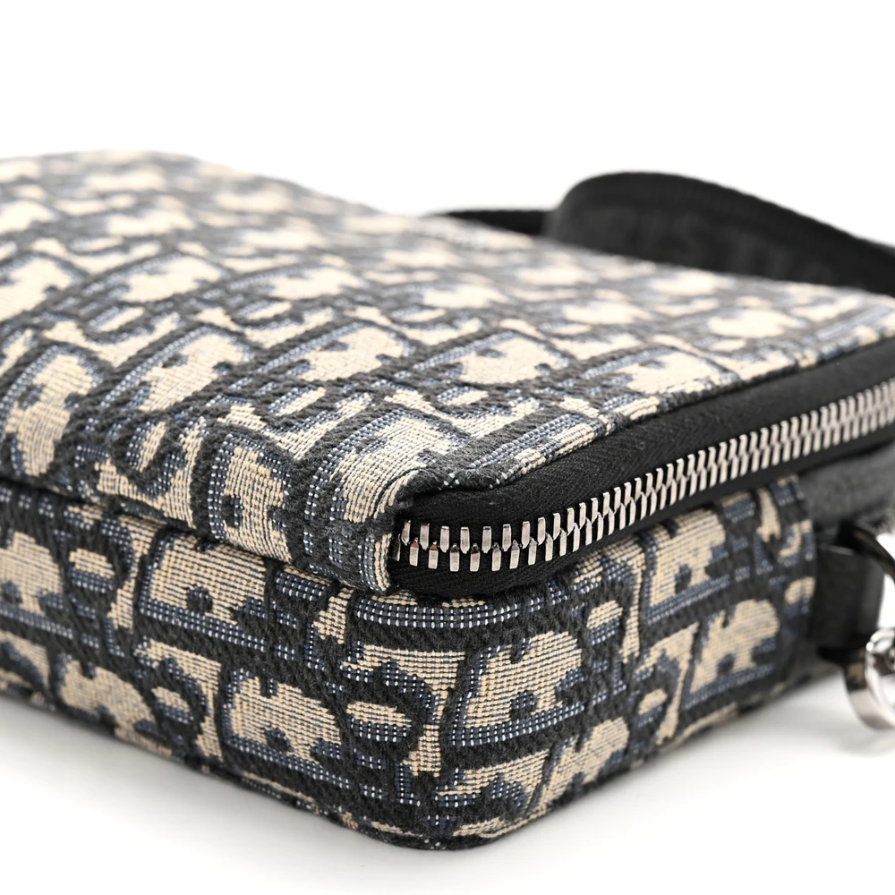 Get Dior Navy Oblique Canvas Mini Pouch – Superfake Perfection - Image 5