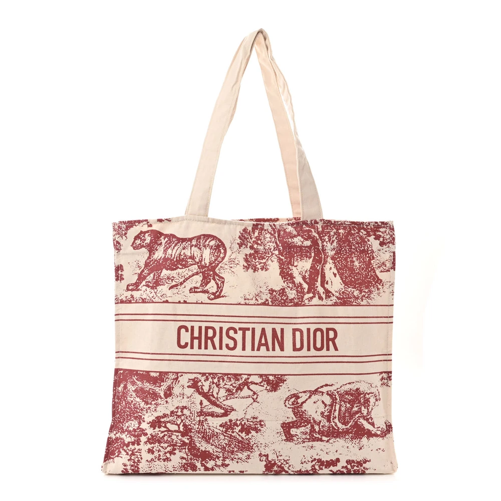 Dior Red Straw Medium Dioriviera Tote Front Replica handbags