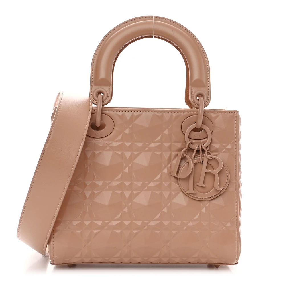 Dior Rose Des Vents Diamond Cannage Calfskin Leather Small My ABCDior Lady Dior Incognito Hardware Front Replica handbags