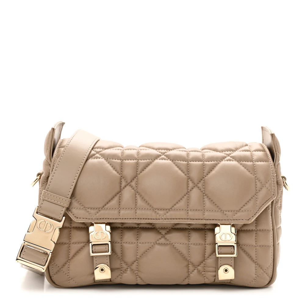 Dior Sand Macrocannage Calfskin Leather Small Diorcamp Messenger Gold Hardware Front Replica handbags