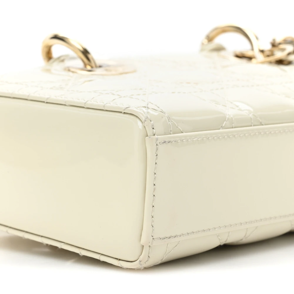 Replica Dior Lady D-Joy Handbags in White Patent Calfskin Leather - Image 4
