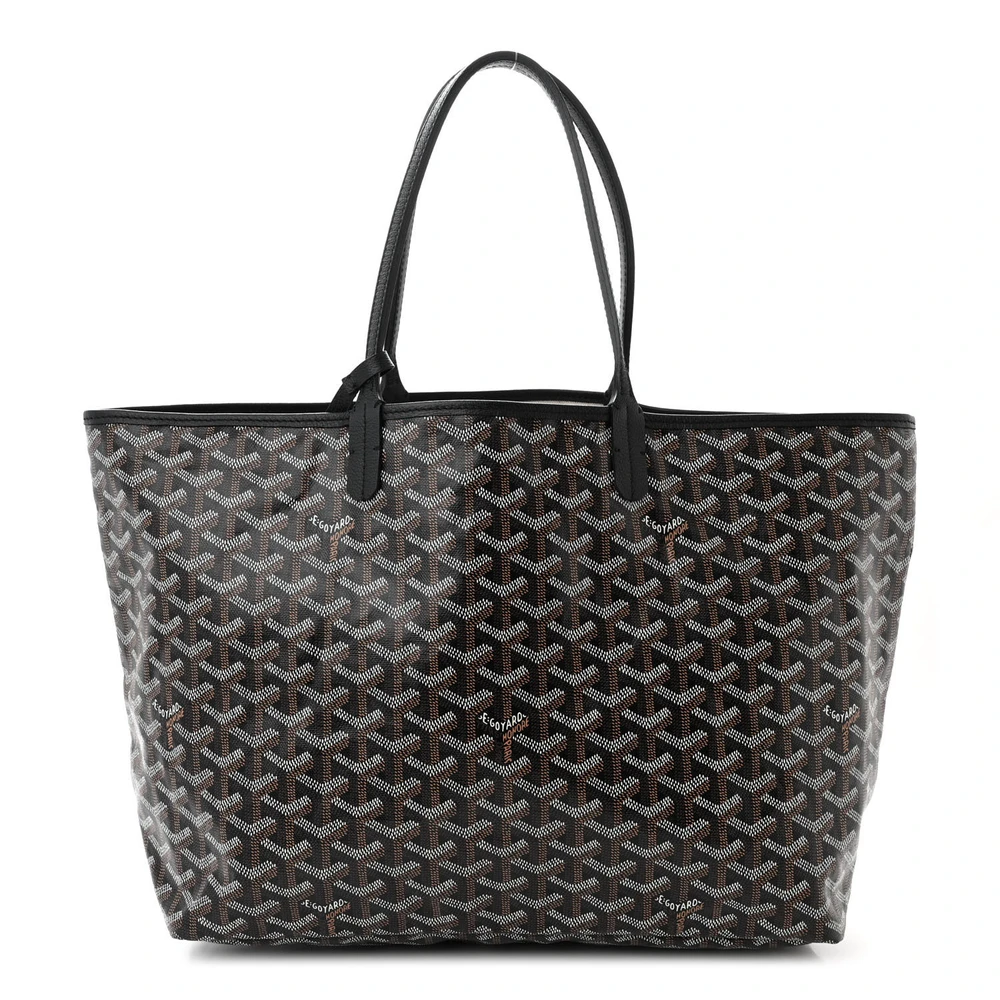 Goyard Black Goyardine Canvas PM Saint Louis Tote Front replica handbags