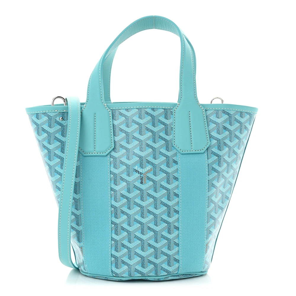 Goyard Bleu Turquoise Goyardine Canvas Belharra PM Front replica handbags