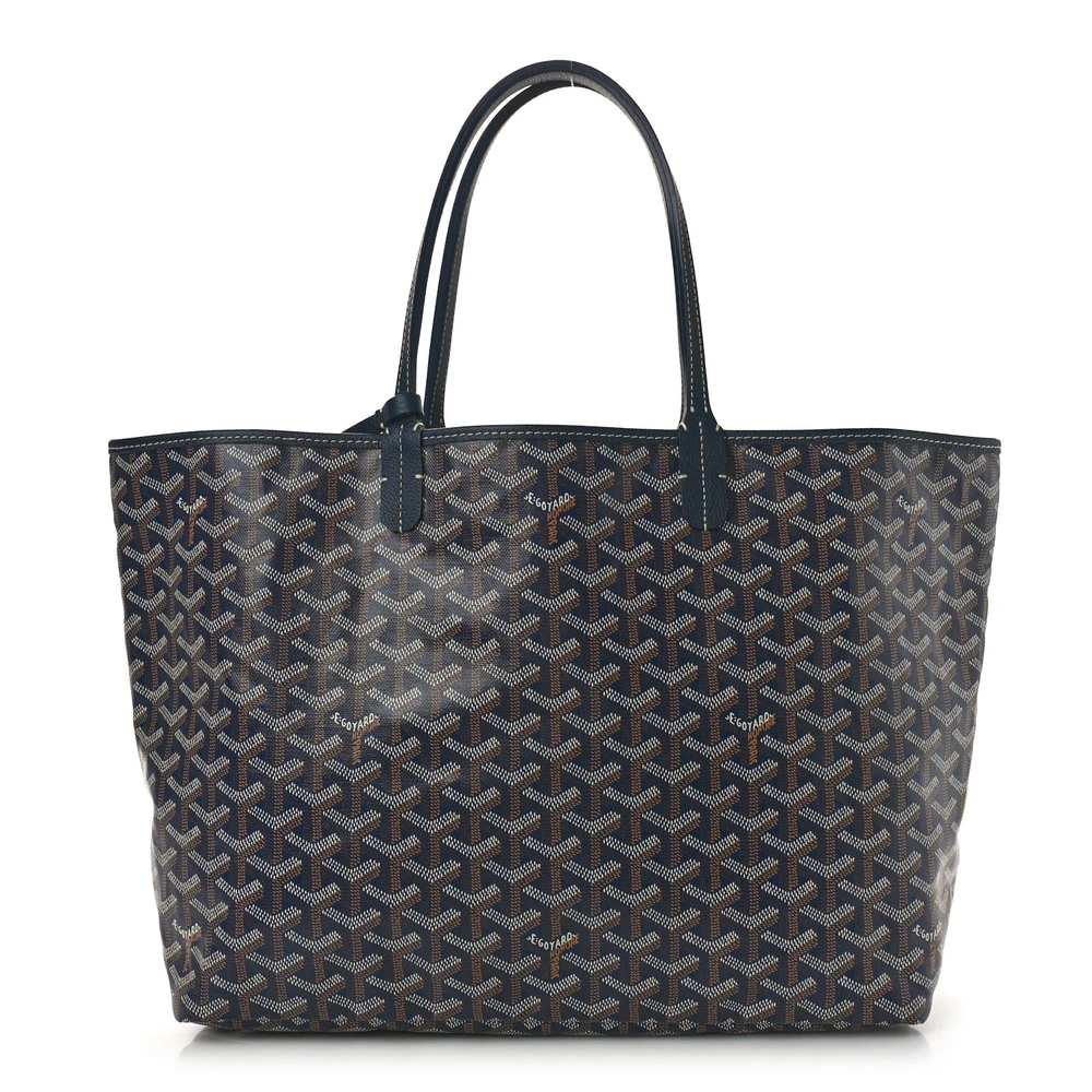 Goyard Navy Goyardine Canvas Saint Louis Tote PM Front replica handbags