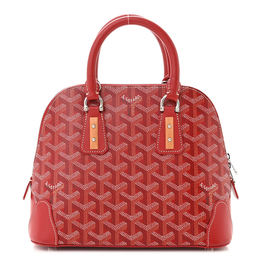 Goyard Red Goyardine Canvas Mini Vendome Bag Silver Hardware Front replica handbags