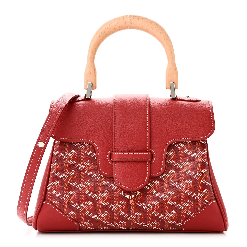 Goyard Red Goyardine Canvas Saigon Mini Bag Silver Hardware Front replica handbags