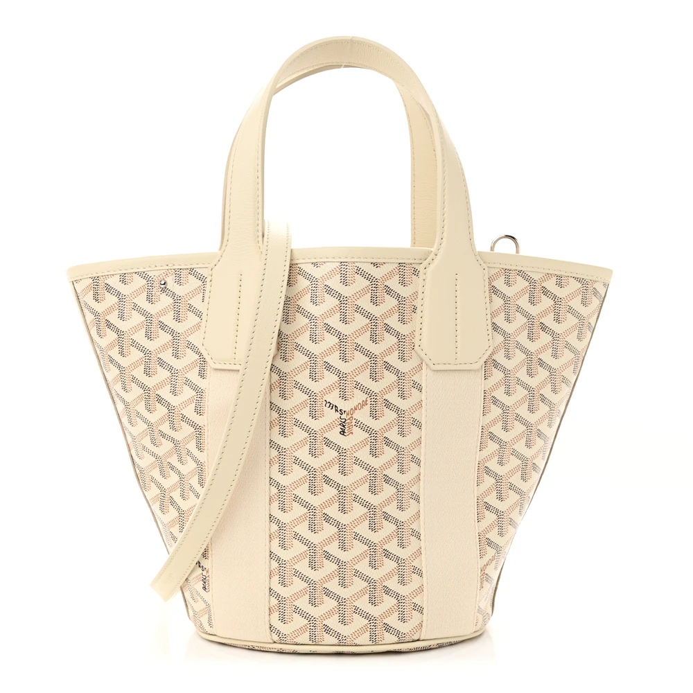 Goyard Sand Goyardine Canvas Belharra Tote PM Front replica handbags