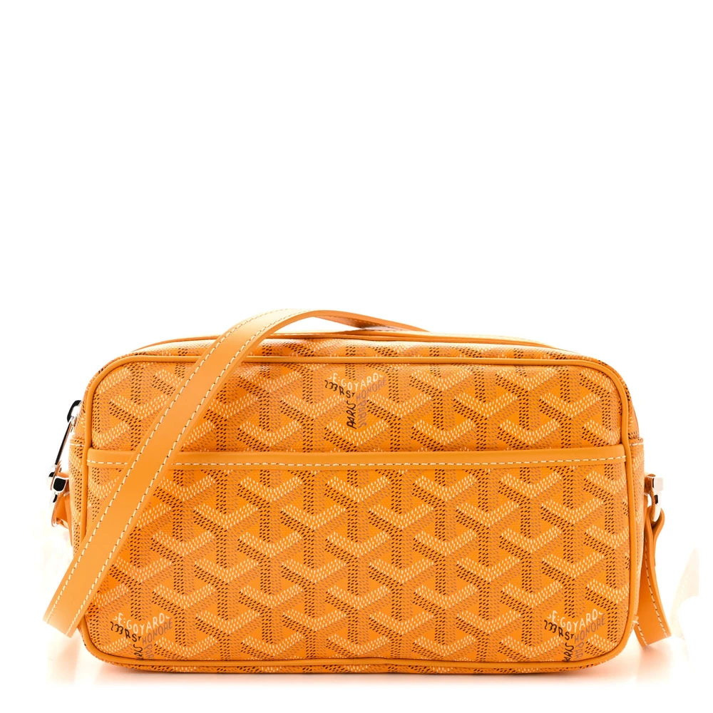 Goyard Vert Yellow Goyardine Canvas Sac Cap PM Silver Hardware Front replica handbags