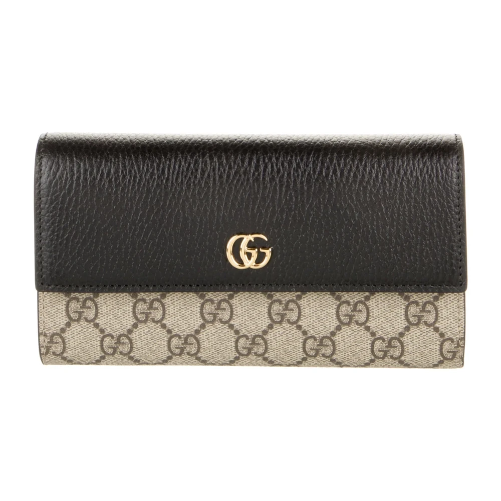 Replica Handbags Gucci Medium Wallet with Gold Hardware