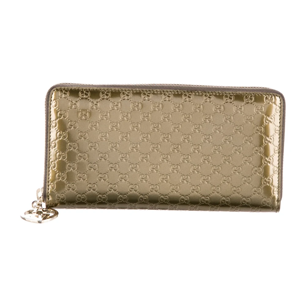 Mirror Quality Replica Gucci Wallet – Metallic Gold Microguccissima
