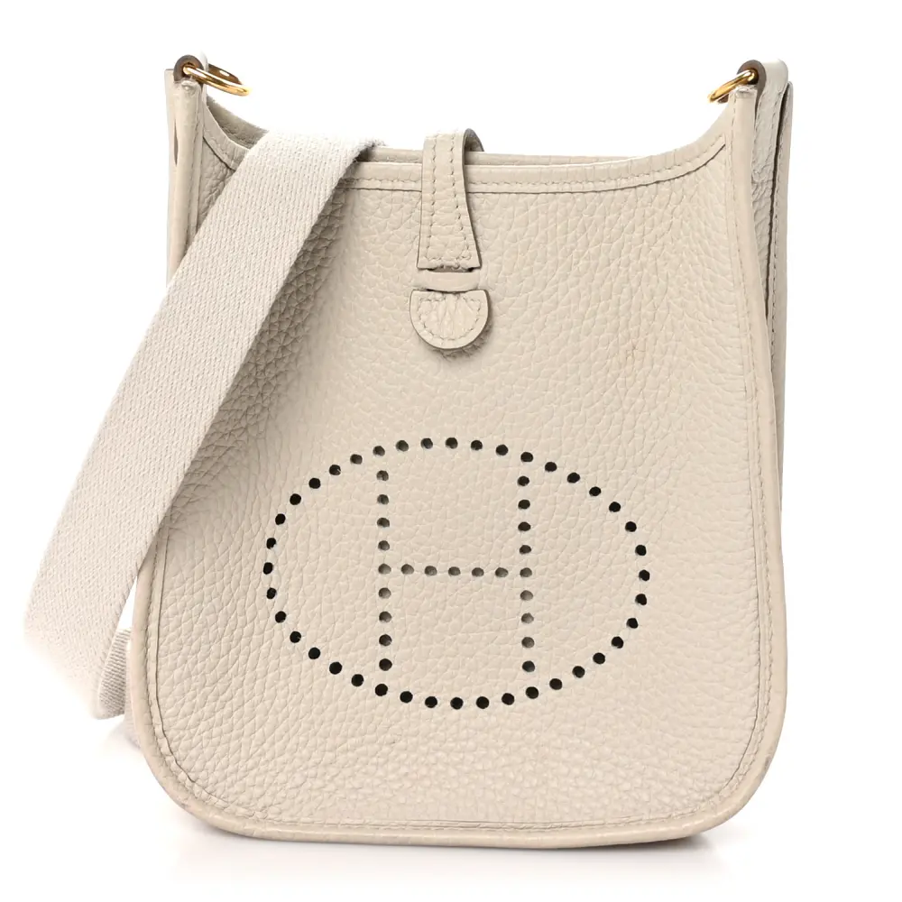 Hermès Béton Taurillon Clemence Leather Amazone Evelyne TPM Palladium Hardware Front replica handbag