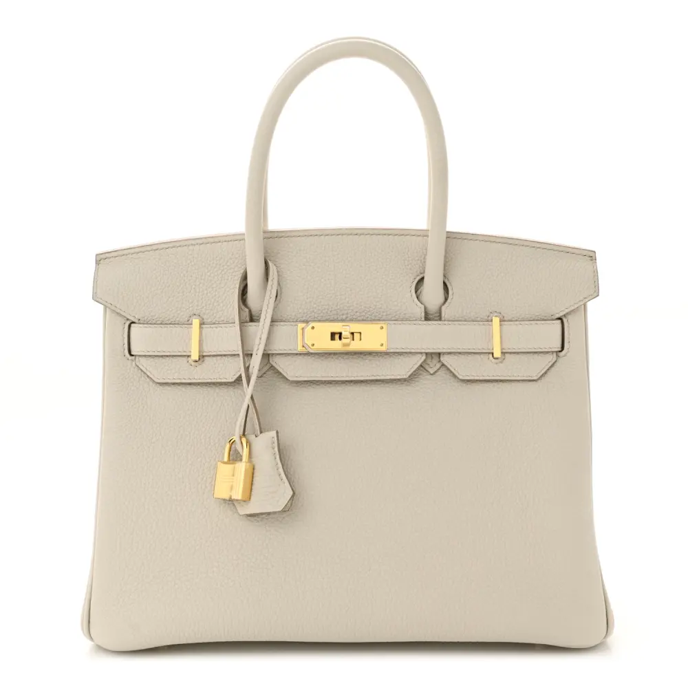 Hermès Beton Togo Leather Birkin 30 Gold Hardware Front replica handbag