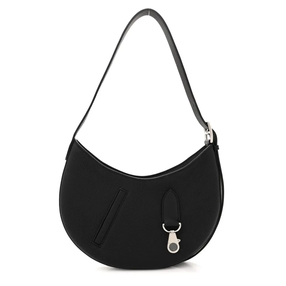 Hermès Black Togo & Swift Leather P'tit Arcon Front replica handbag