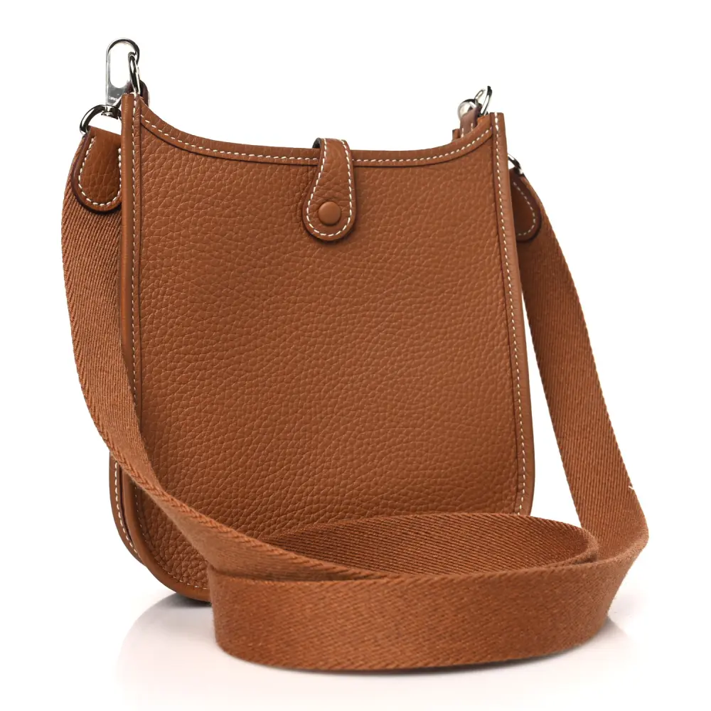 Hermès Brown Taurillon Clemence Leather Evelyne TPM Gold Hardware High-end reps - Image 3