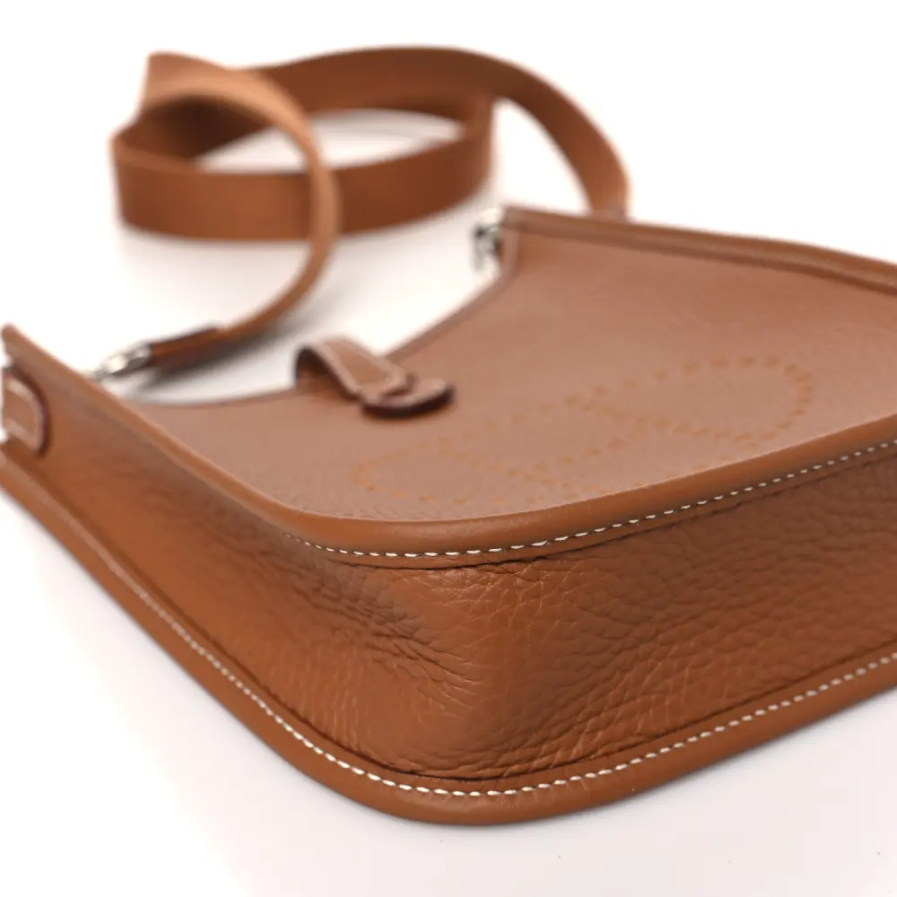 Hermès Brown Taurillon Clemence Leather Evelyne TPM Gold Hardware High-end reps - Image 4