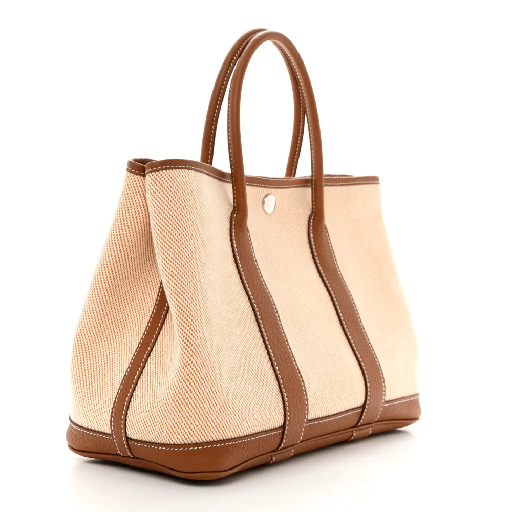 Hermès Brown Toile & Negonda Leather Garden Party 30 TPM High-end reps - Image 3