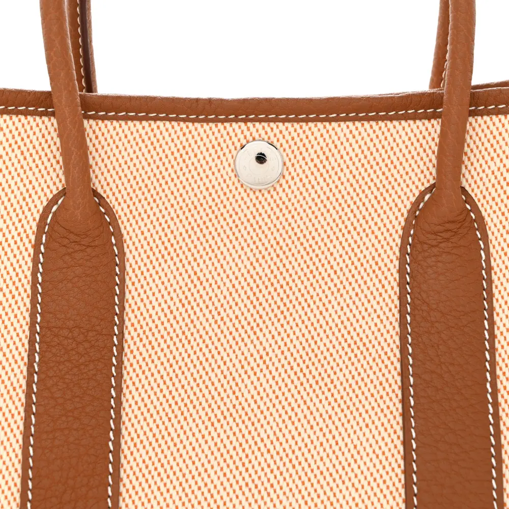 Hermès Brown Toile & Negonda Leather Garden Party 30 TPM High-end reps - Image 9