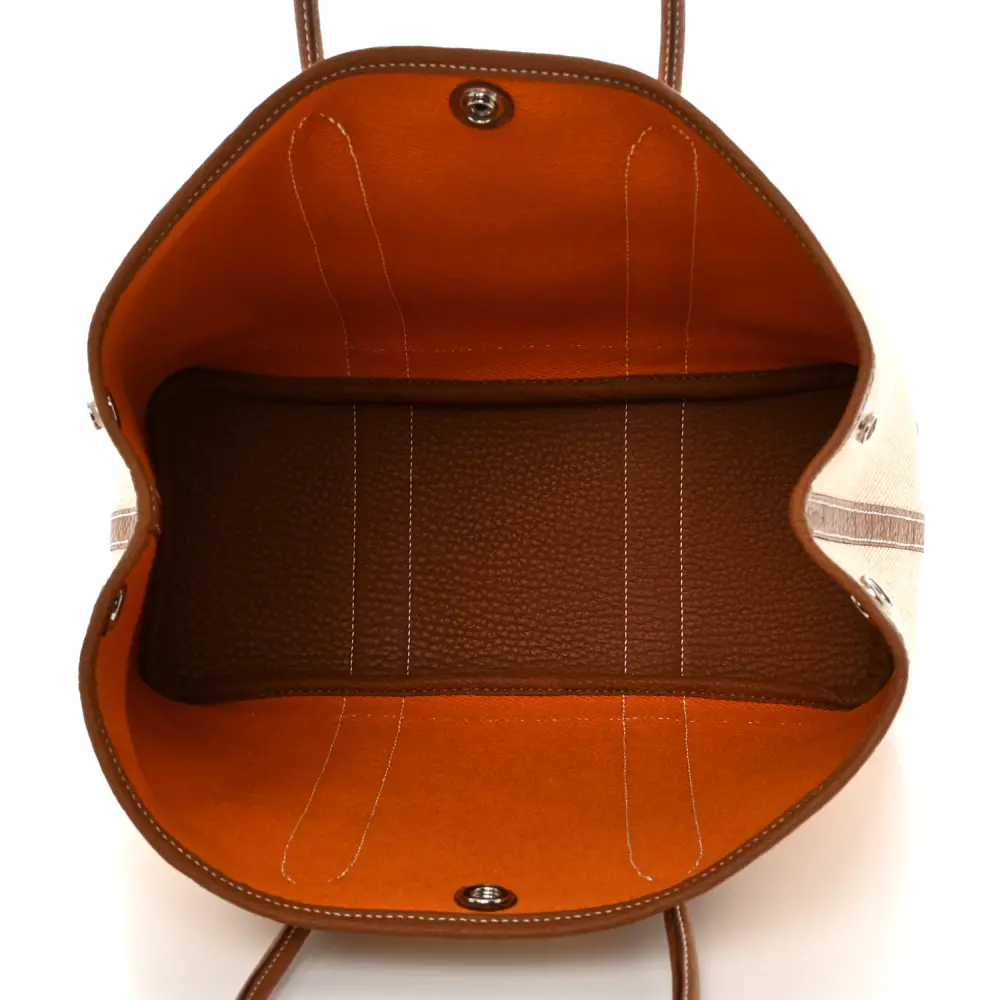 Hermès Brown Toile & Negonda Leather Garden Party 30 TPM High-end reps - Image 7