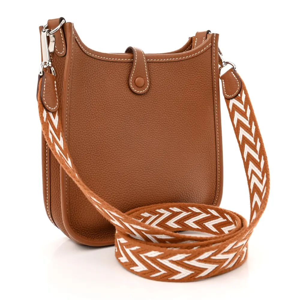 Hermès Brown/White Taurillon Maurice Leather Amazone Evelyne TPM Palladium Hardware Superfake - Image 3