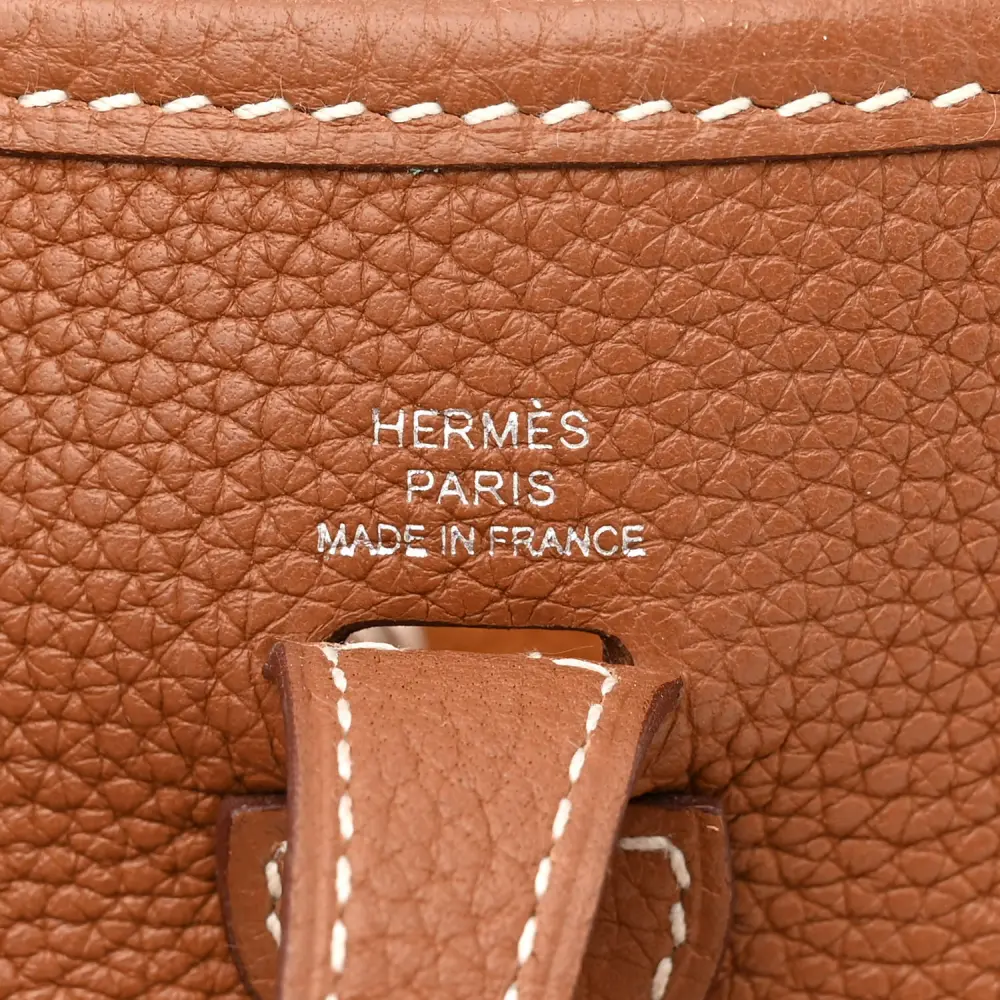 Hermès Brown/White Taurillon Maurice Leather Amazone Evelyne TPM Palladium Hardware Superfake - Image 2
