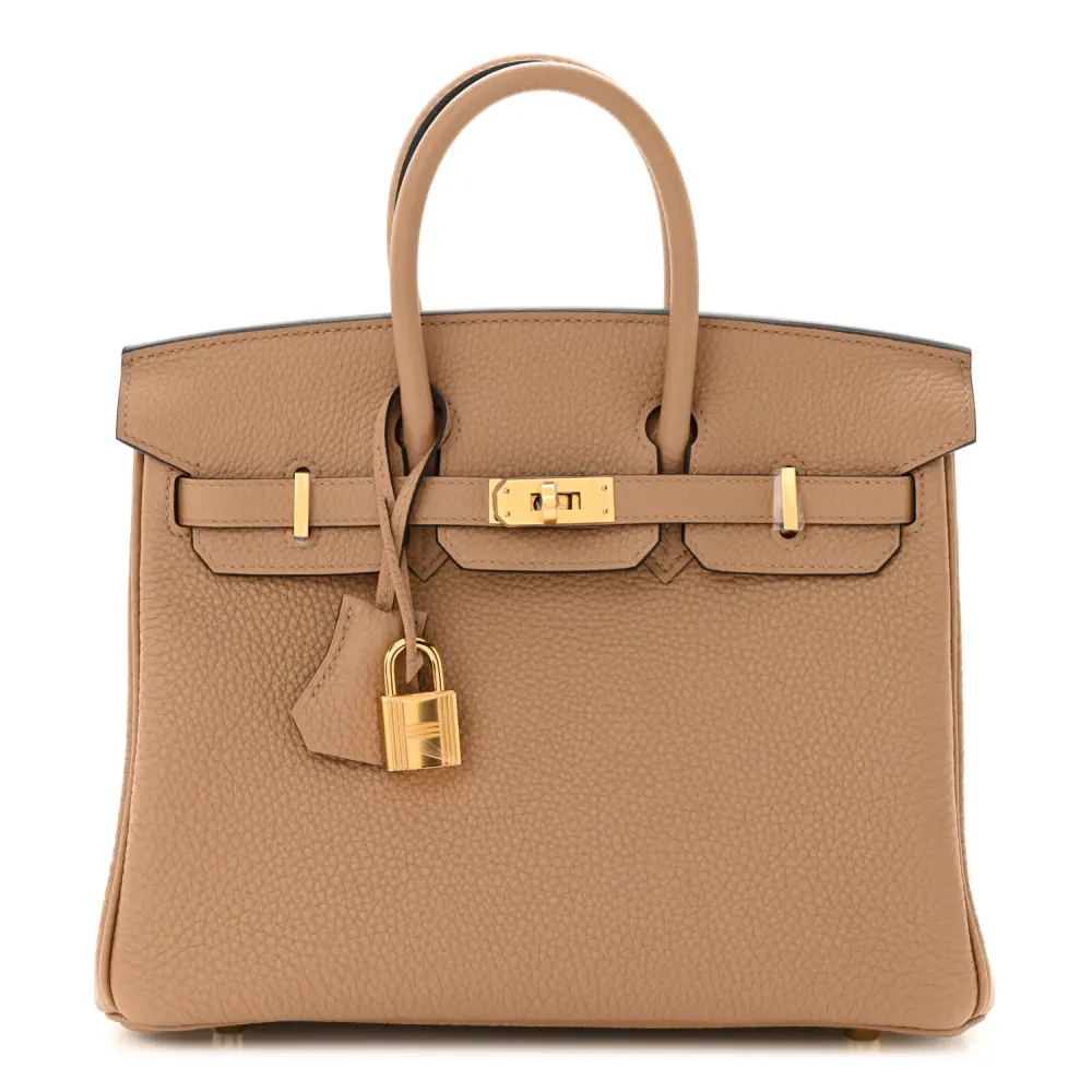 Hermès Chai Togo Leather Birkin 25 Gold Hardware Front replica handbag
