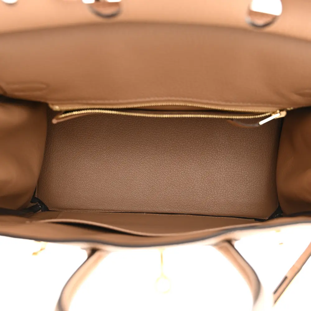 Hermès Chai Togo Leather Birkin 25 Gold Hardware Replica - Image 7