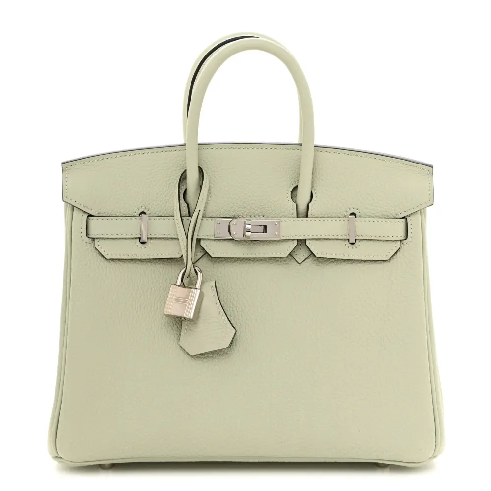 Hermès Gris Neve Togo Leather Birkin 25 Palladium Hardware Front replica handbag