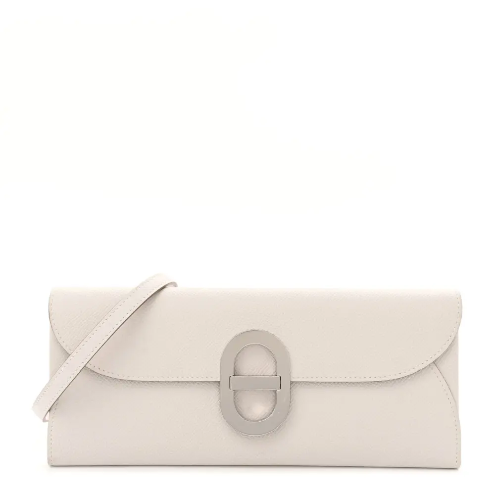 Hermès Gris Pale Epsom Leather Chaine d'Ancre To Go Wallet Palladium Silver Hardware Front replica handbag