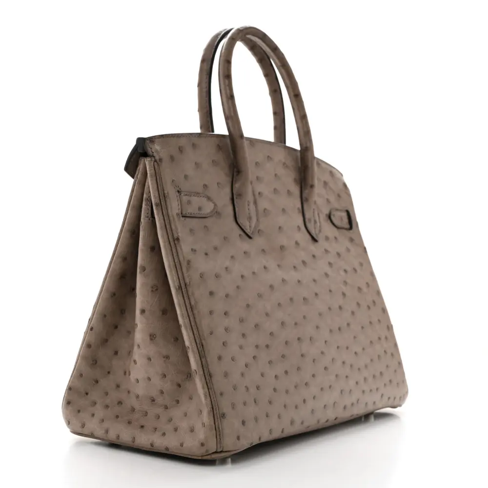 Hermès Gris Tourterelle Ostrich Leather Birkin 30 Palladium Hardware High-quality Replica - Image 3