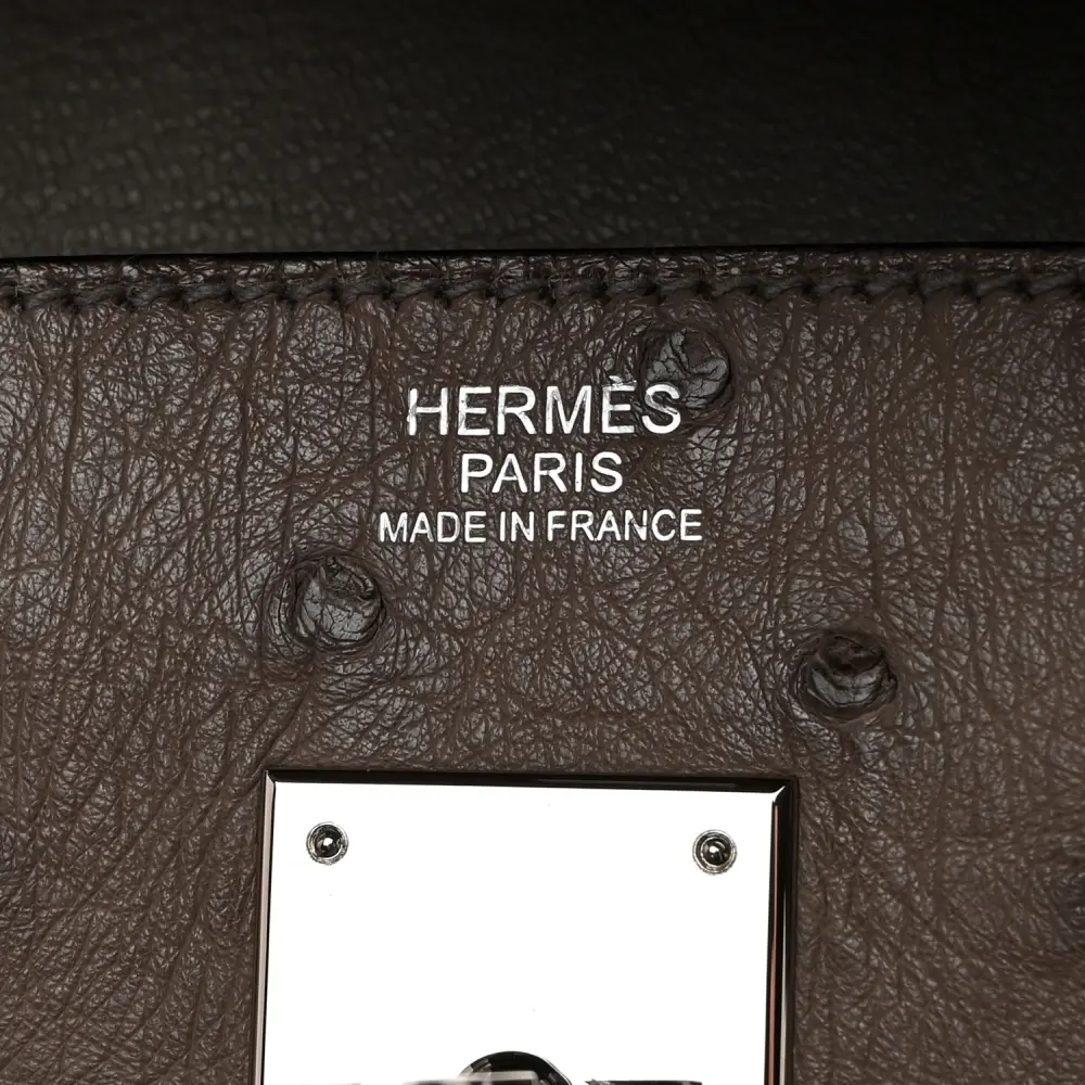 Hermès Gris Tourterelle Ostrich Leather Birkin 30 Palladium Hardware High-quality Replica - Image 2