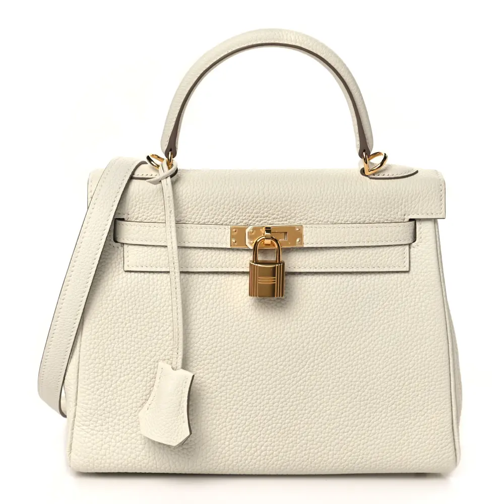 Hermès Mushroom Togo Leather Kelly Retourne 25 Gold Hardware Front replica handbag