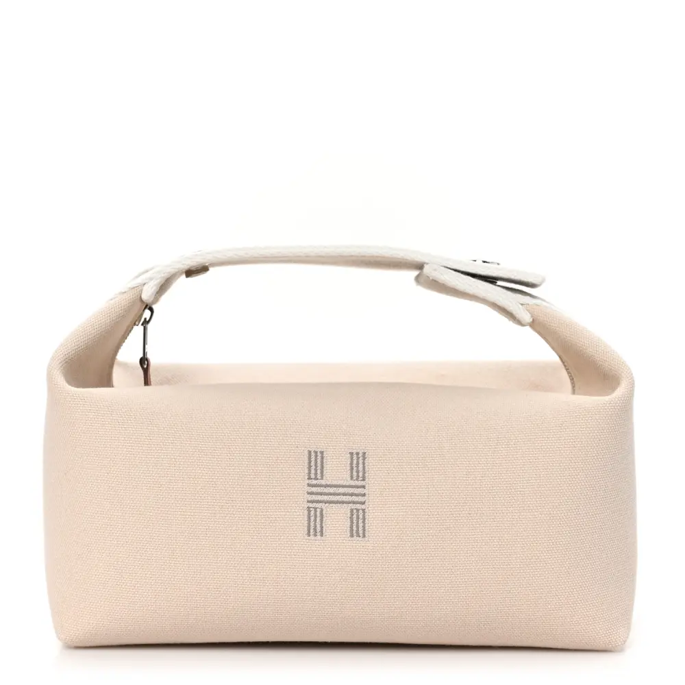 Hermès Natural Canvas Bride-A-Brac Pouch Front replica handbag