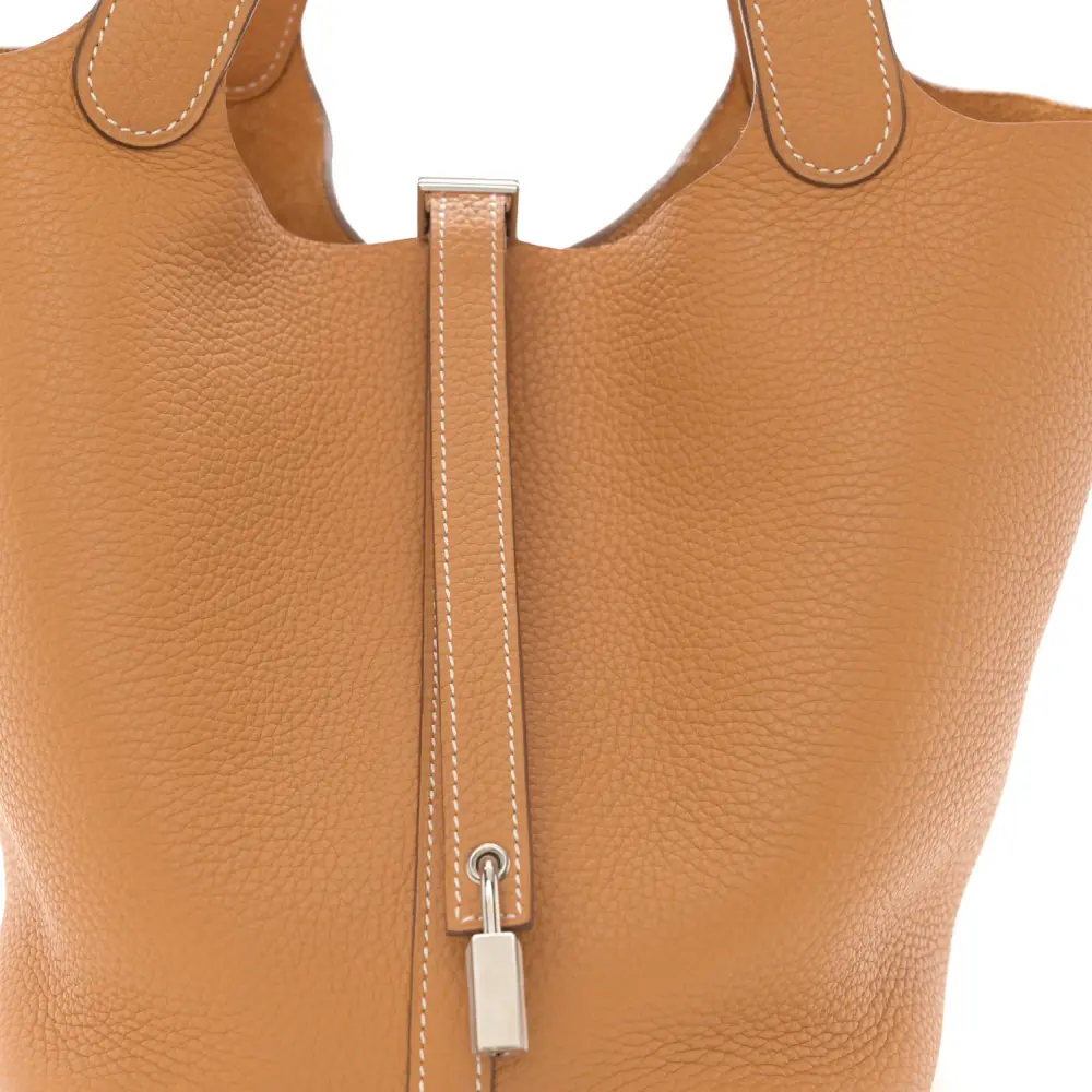 Hermès Natural/Sable Taurillon Clemence Leather Picotin Lock 18 PM Palladium Hardware Reps - Image 9