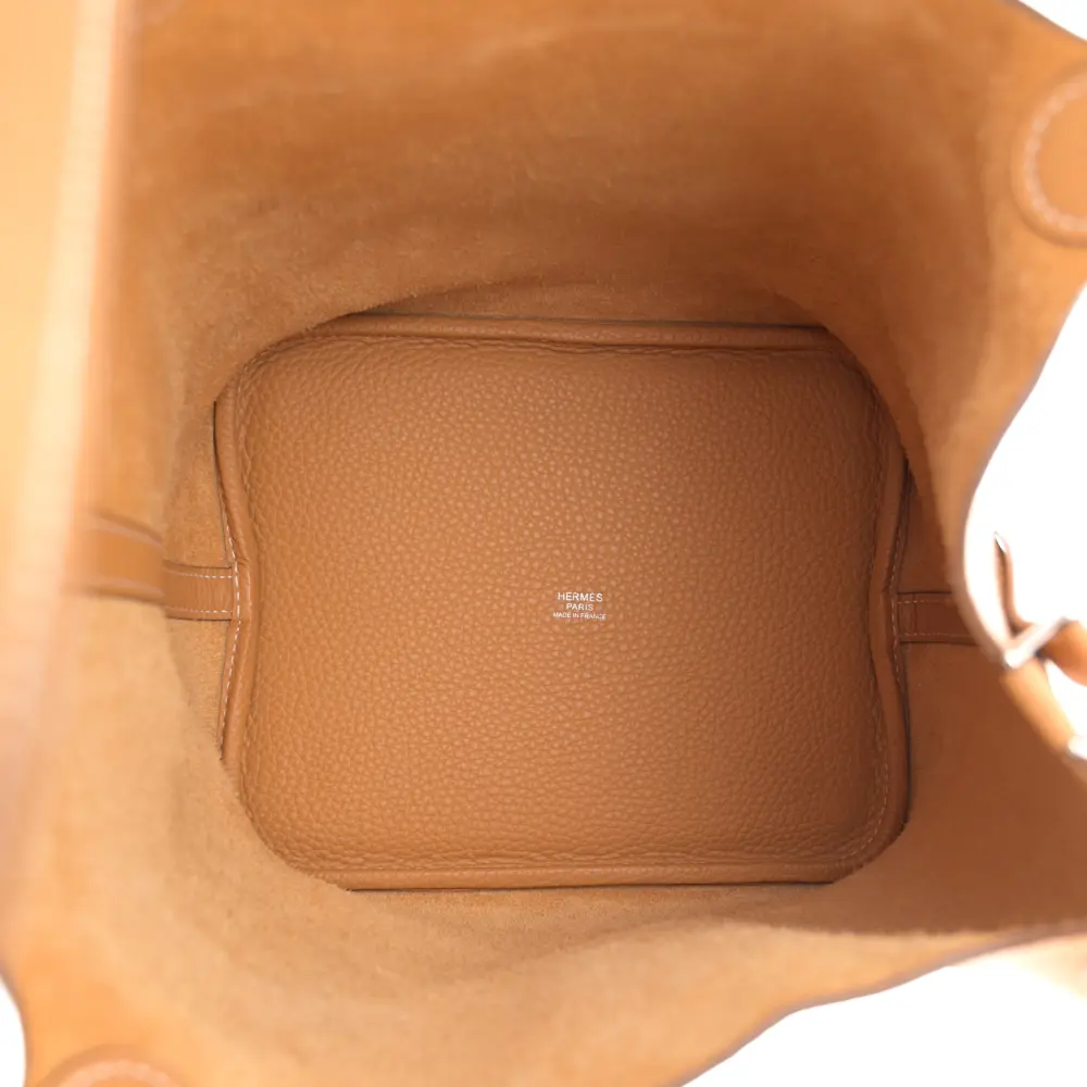Hermès Natural/Sable Taurillon Clemence Leather Picotin Lock 18 PM Palladium Hardware Reps - Image 7