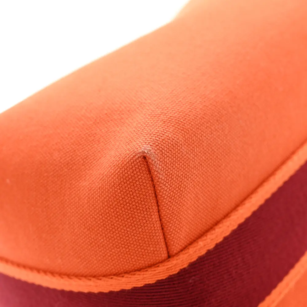 Hermès Orange/Burgundy Canvas Small Bride-à-Brac Pouch Rep - Image 4