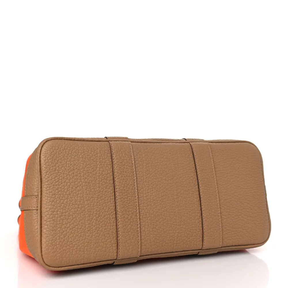 Hermès Orange/Chai Toile Militaire Canvas & Vache Country Leather Garden Party 36 MM Superfake - Image 6