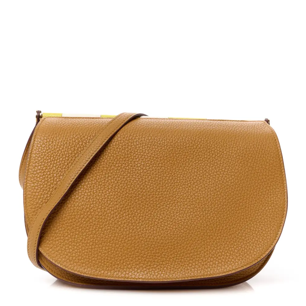 Hermès SesameCraieLime Taurillon Clemence & Chèvre Mysore Leather 25 Front replica handbag