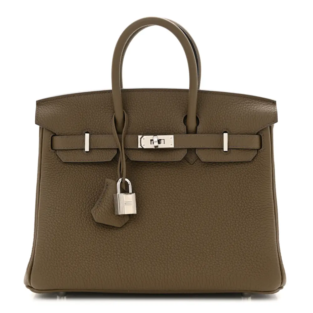 Hermès Toundra Togo Leather Birkin 25 Palladium Hardware Front replica handbag
