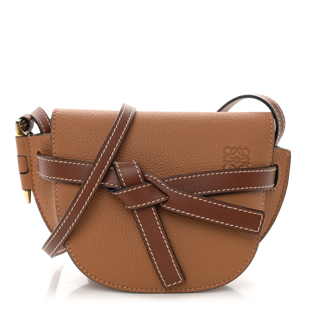 Mirror Quality Loewe Mini Gate Replica in Caramel Pecan Calfskin