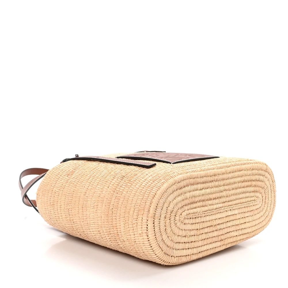 Superfake Loewe Raffia & Calfskin Tote Bag with Mirror Quality - Image 6