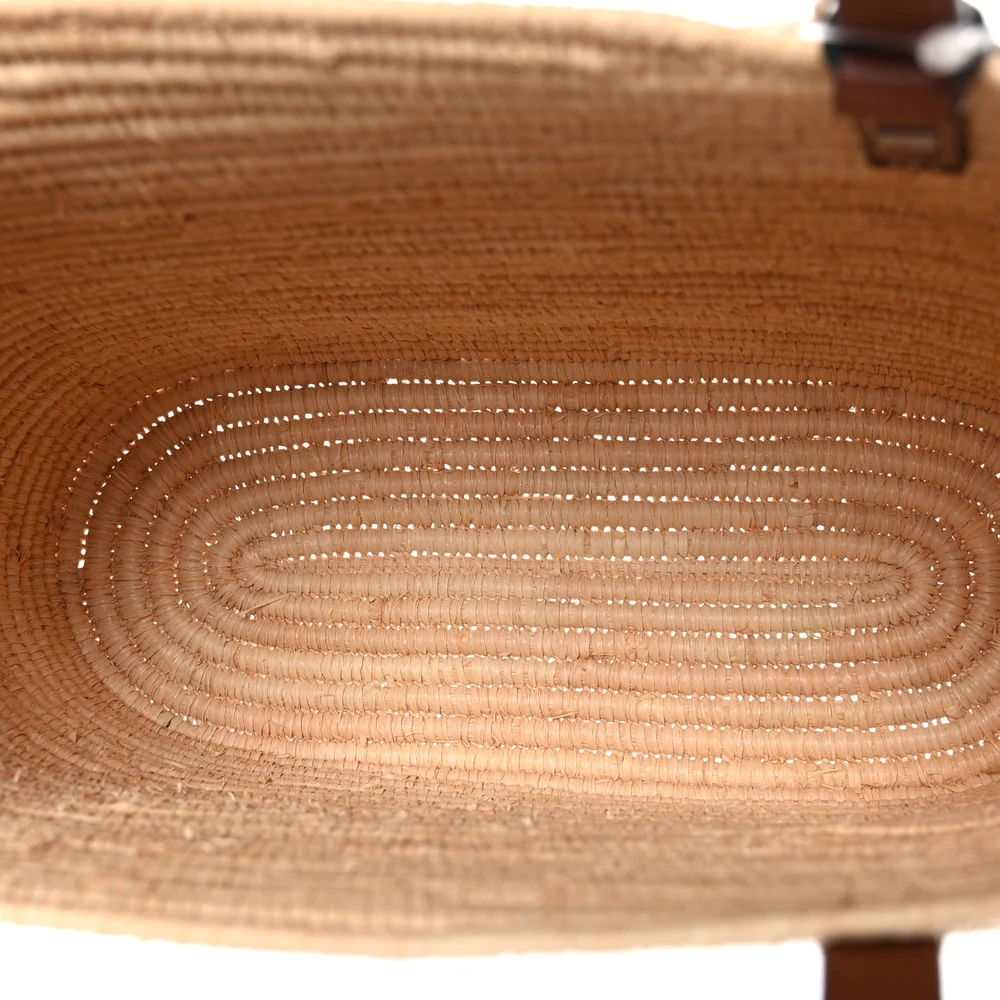 Superfake Loewe Raffia & Calfskin Tote Bag with Mirror Quality - Image 7
