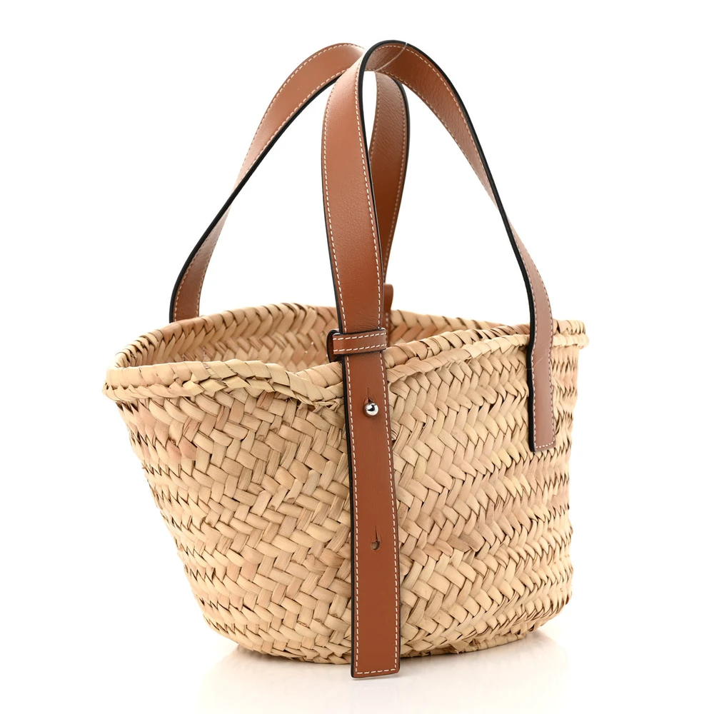Mirror Quality Loewe Basket Tote Replica in Raffia & Calfskin - Image 3