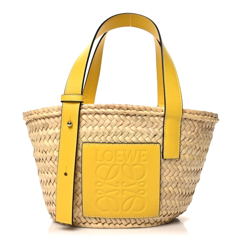 Loewe Raffia & Calfskin Basket Bag - Mirror Quality Replica