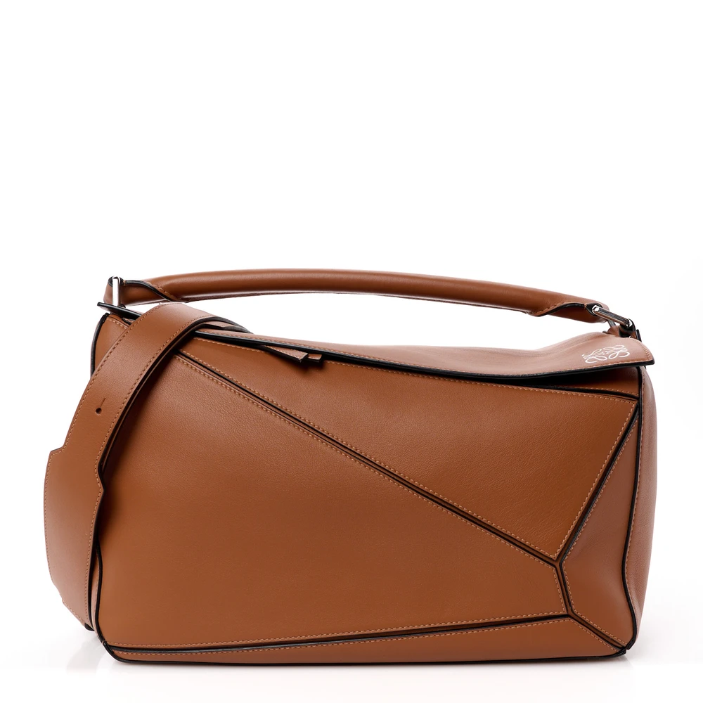 Loewe Tan Calfskin Leather Large Puzzle Bag Front replica handbags