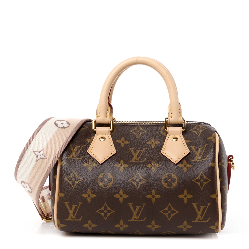 Louis Vuitton Beige Monogram Canvas Speedy Bandouliere 20 Front replica handbags
