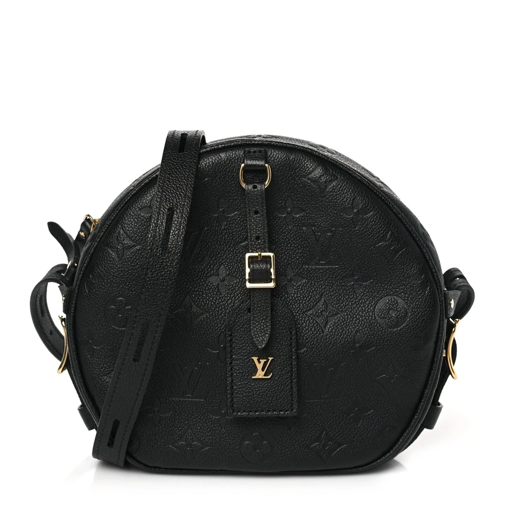 Louis Vuitton Black Empreinte Leather Boite Chapeau Souple MM Brass Hardware Front replica handbags