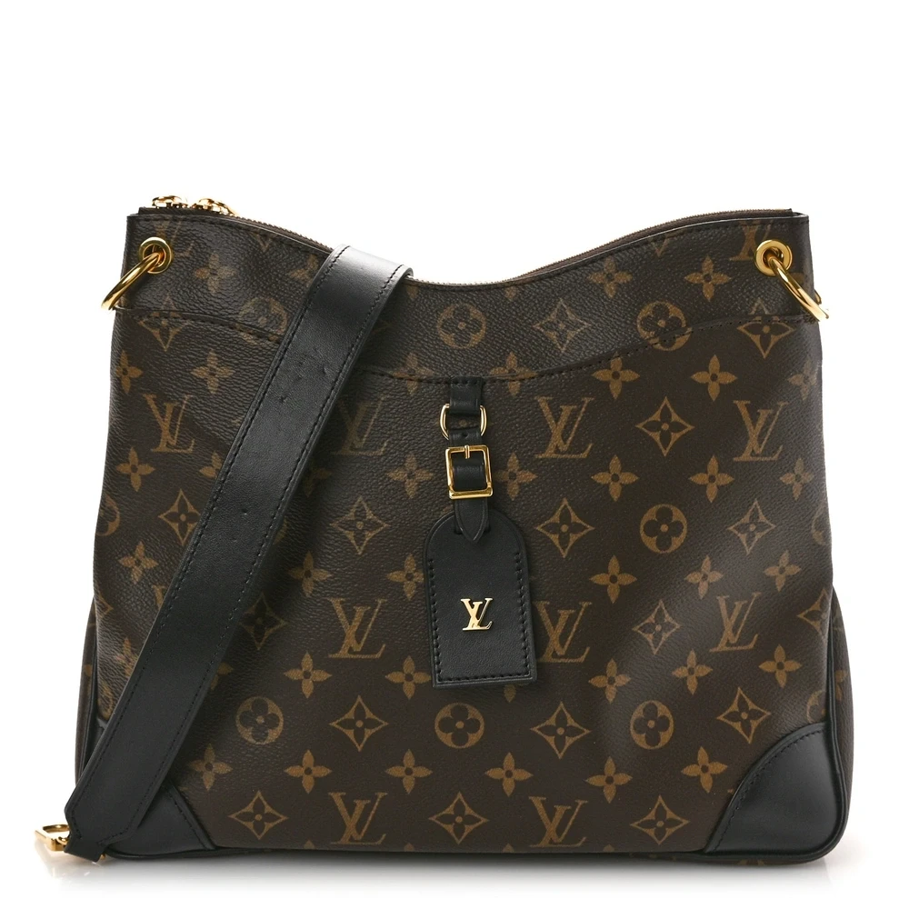 Louis Vuitton Black Monogram Canvas Odeon MM Gold Hardware Front replica handbags